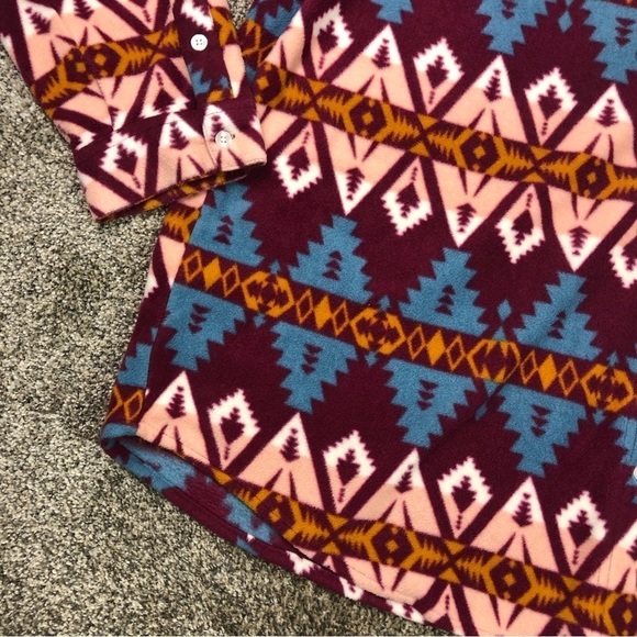 Wrangler Women’s Vintage Aztec Print Fleece Button Down Long Sleeve Size 3X - Picture 2 of 7